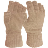 cream knitted fingerless gloves