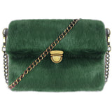 Plain Bold Bright Fluffy Faux Fur Over Shoulder Clutch Bag
