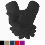 plain winter knitted gloves with fingers