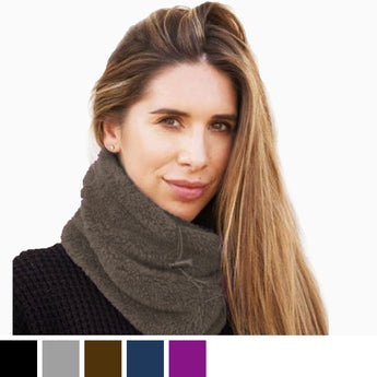 grey fluffy snood scarf for men and women