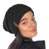 Unisex Textured Knit Slouch Beanie Hat