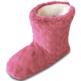 womens pink slipper boots furry