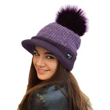 purple pom pom beanies cheap