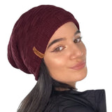Unisex Textured Knit Slouch Beanie Hat