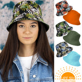 Reversible Palm Print Festival Cotton Bucket Hat