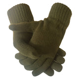 green mens winter knitted gloves