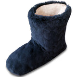 plain womens slipper boots blue