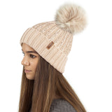 mink pom pom beanie hats - mink glitter beanie hats