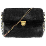 Plain Bold Bright Fluffy Faux Fur Over Shoulder Clutch Bag