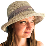 womens beach hat in black beige