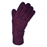 burgundy knitted gloves for ladies