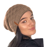 Unisex Textured Knit Slouch Beanie Hat