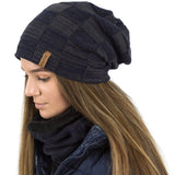 navy winter scarves and hats