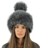 grey fur beanie hat