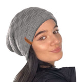 Unisex Textured Knit Slouch Beanie Hat