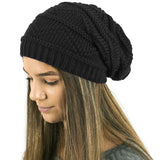 black slouchy beanie hat