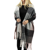 pink check print winter blanket scarves