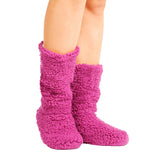 plain pink slipper boots knitted for women