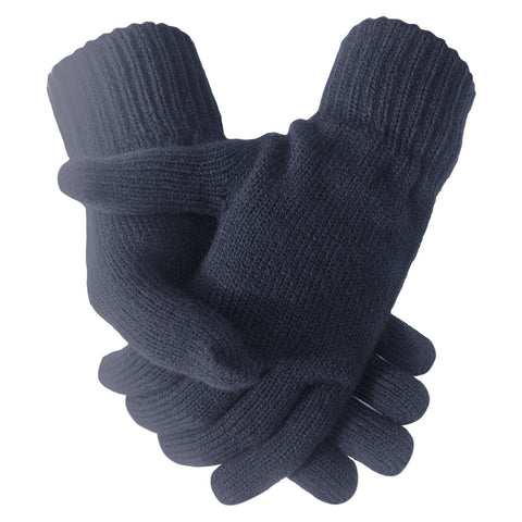 mens knit gloves navy