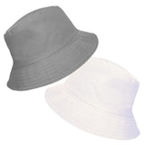 2 in 1 Plain Reversible Cotton Bucket Sun Hat